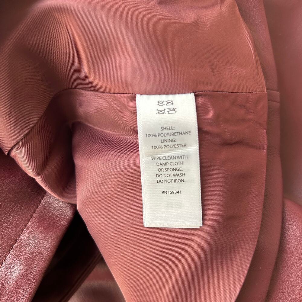 ❌SOLD❌ Jason Wu Burgundy Faux Leather Cape One Size - Picture 9 of 9